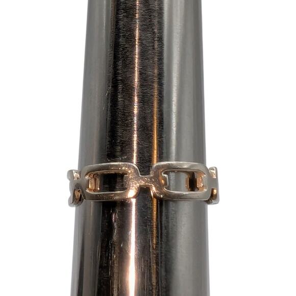 Vintage 925 Sterling Silver Chain Link Ring Size 8.5 - Picture 2 of 4